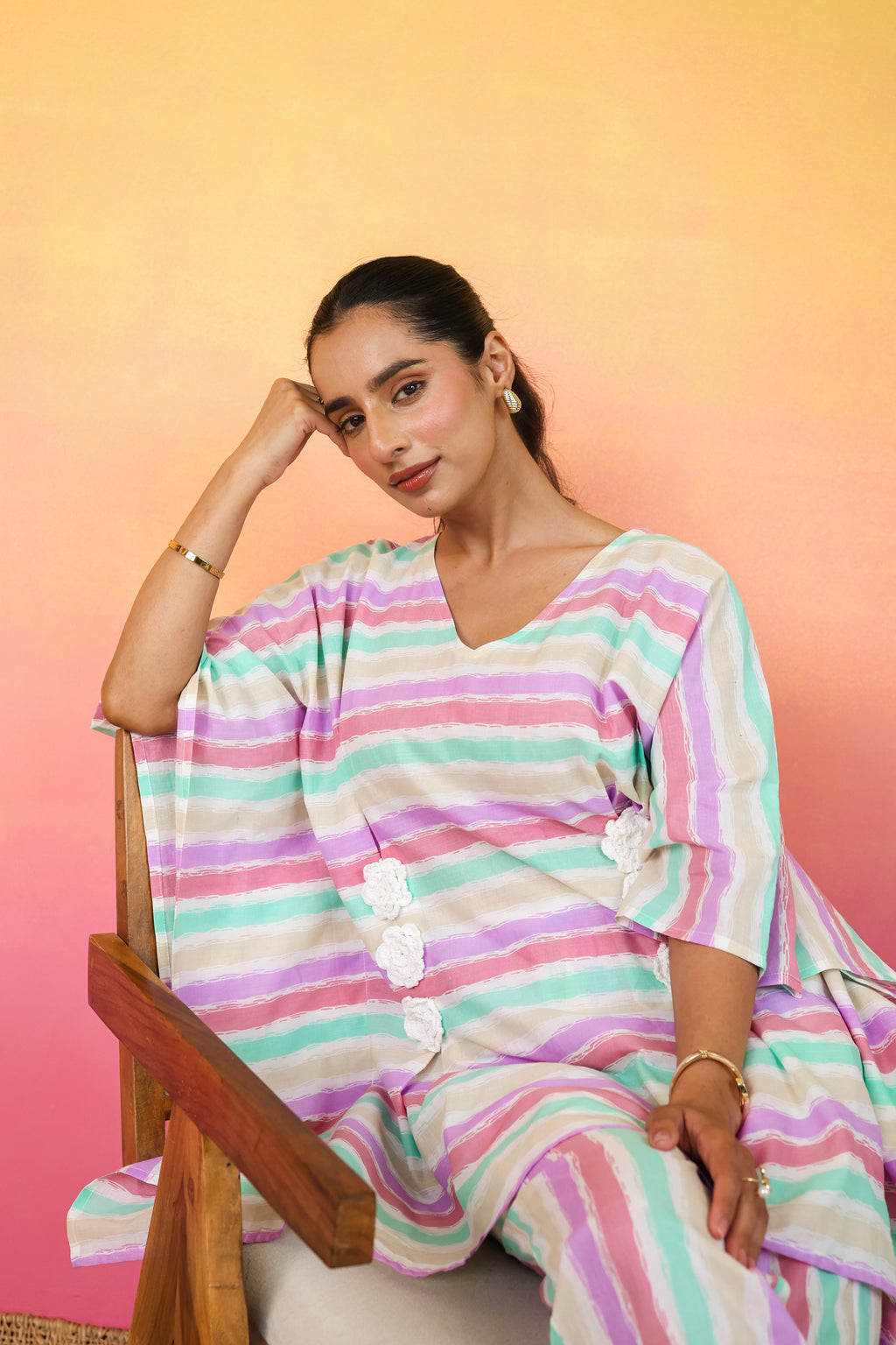Satrangi Kaftaan Co-ord Set