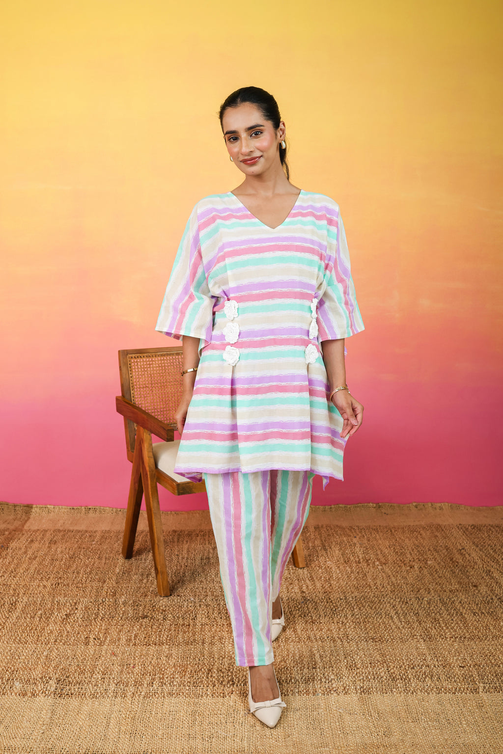 Satrangi Kaftaan Co-ord Set