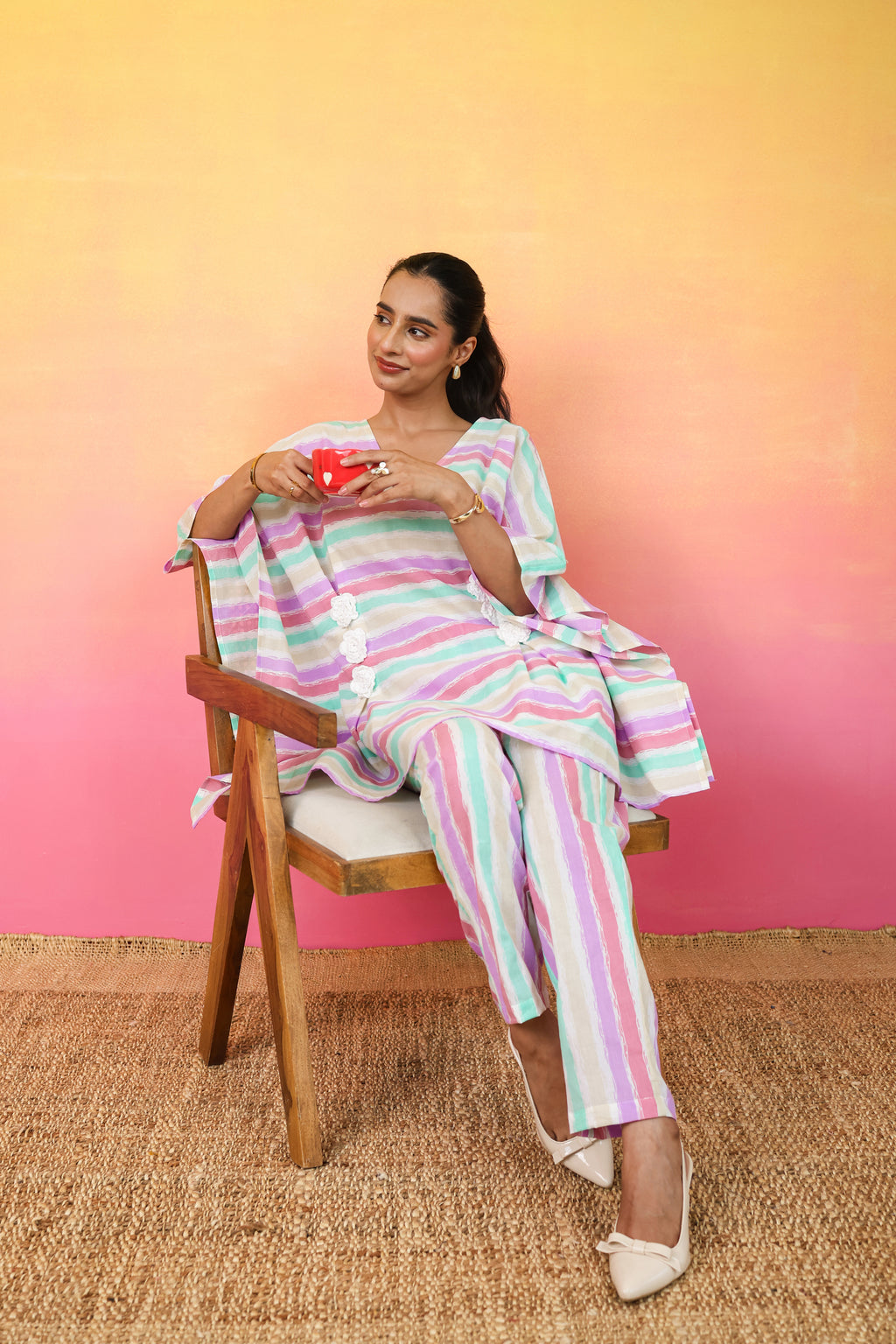 Satrangi Kaftaan Co-ord Set